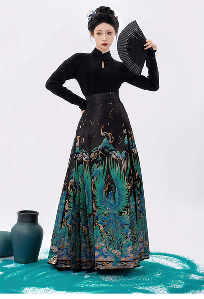 Women's Elegant Modern Hanfu Set – Brocade High Waist