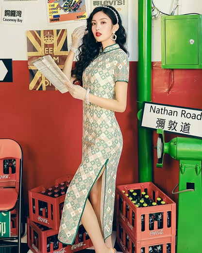 Women's Vintage Lace Qipao Cheongsam Dress – additional product view