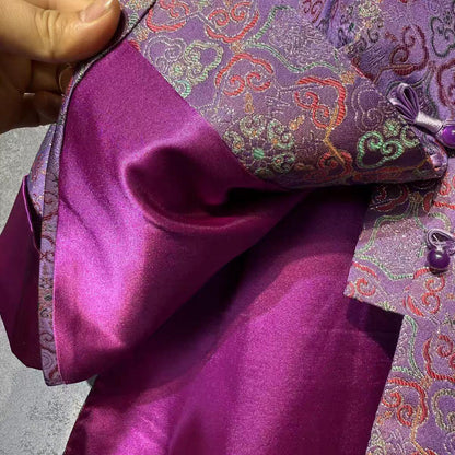 Women's Purple Elegant Silk Chinese Tang Jacket – additional product view