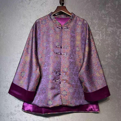 Women's Purple Elegant Silk Chinese Tang Jacket – additional product view