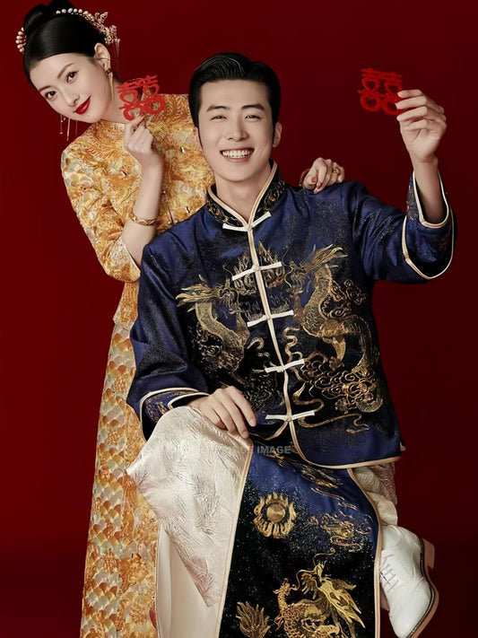 Embroidered Chinese Xiuhe Wedding Suit – additional product view