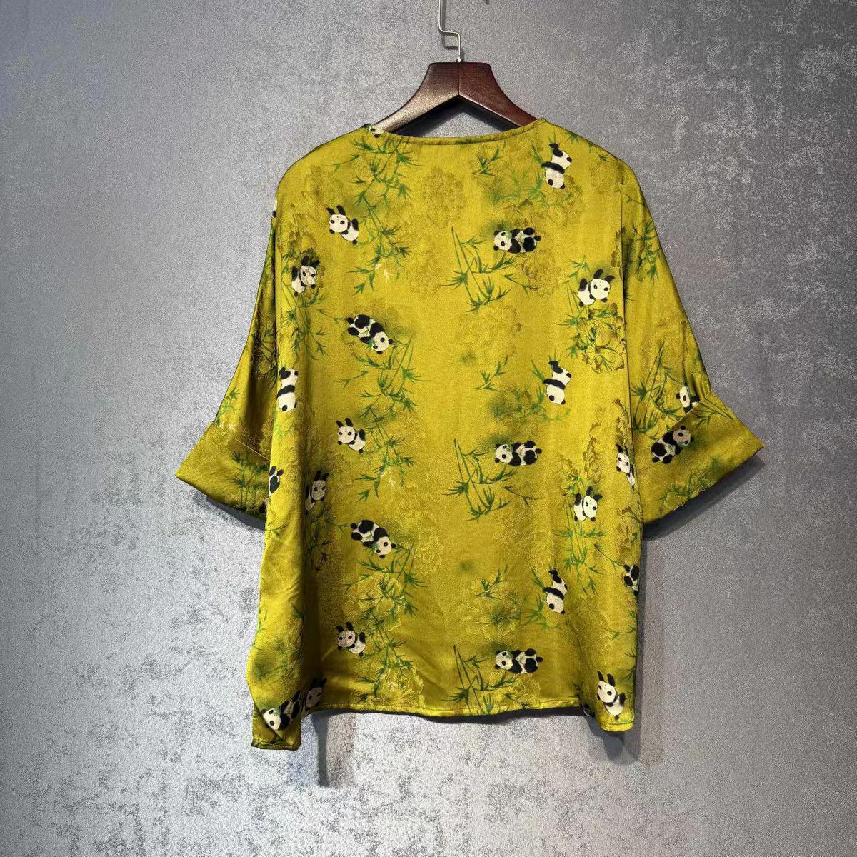 Women's Vintage Satin Qipao Cheongsam Dress – Panda Midi – additional product view