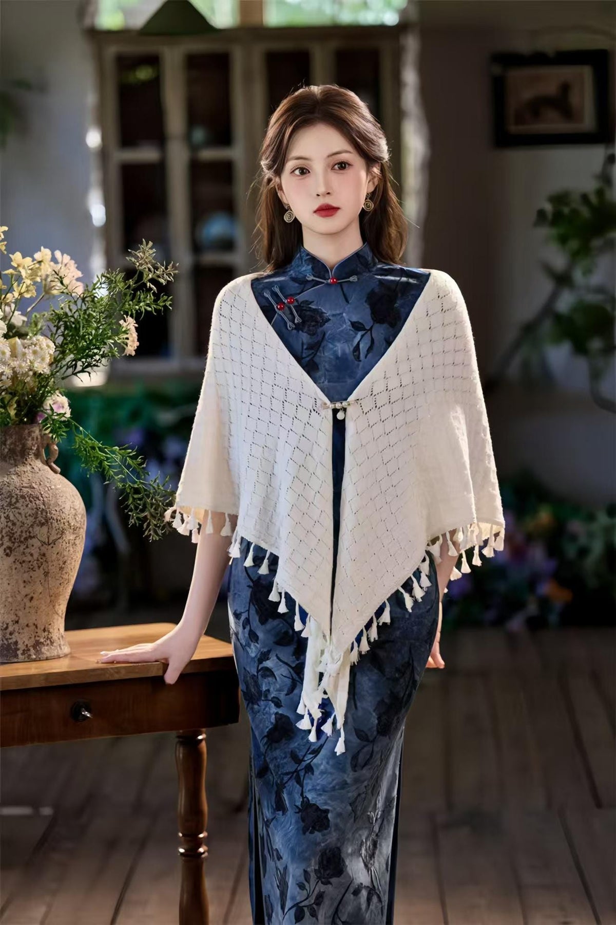 Women's Floral Qipao Cheongsam Dress – Mandarin Collar – additional product view