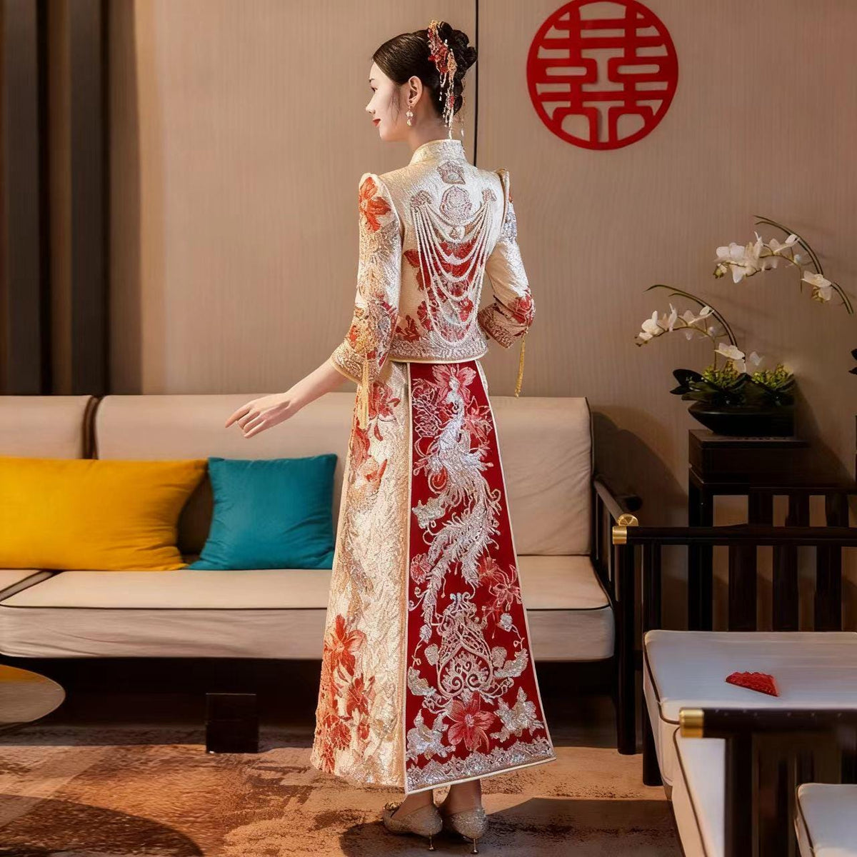 Women's Embroidered Brocade Qipao Cheongsam Dress – additional product view