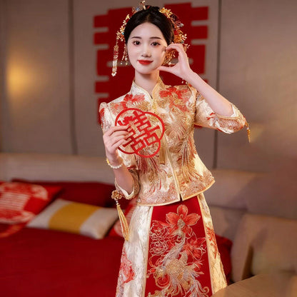 Women's Embroidered Brocade Qipao Cheongsam Dress – additional product view