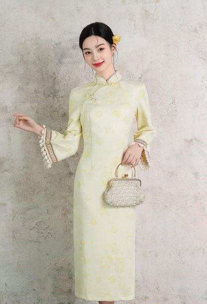 Women's Floral Lace Qipao Cheongsam Dress – additional product view