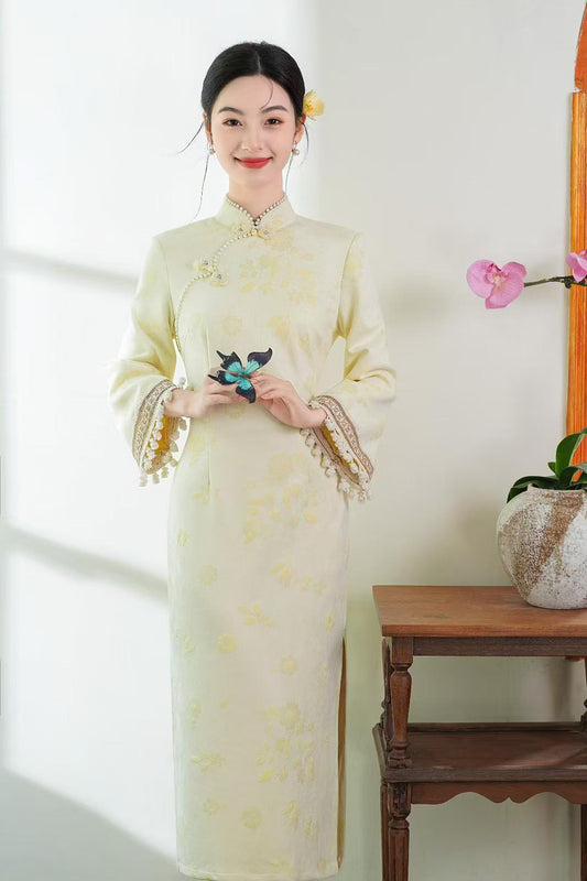 Women's Floral Lace Qipao Cheongsam Dress