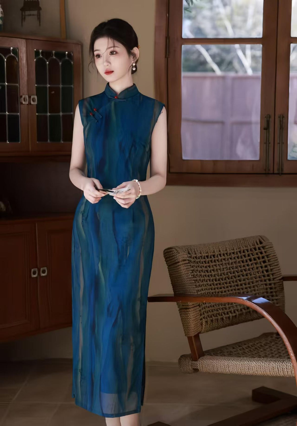 Women's Elegant Mesh Qipao Cheongsam Dress – additional product view
