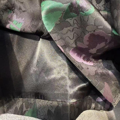 Women's Green Floral Velvet Chinese Tang Jacket – additional product view