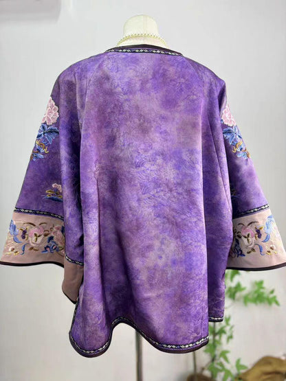 Green Floral Embroidered Vintage Silk Chinese Style Vest – additional product view