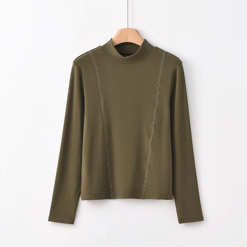 Women's Vintage Chinese Style Blouse – Acetate High Collar – additional product view