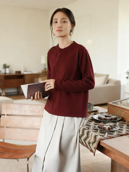 Women's Embroidered Chinese Style Blouse – High Collar – additional product view