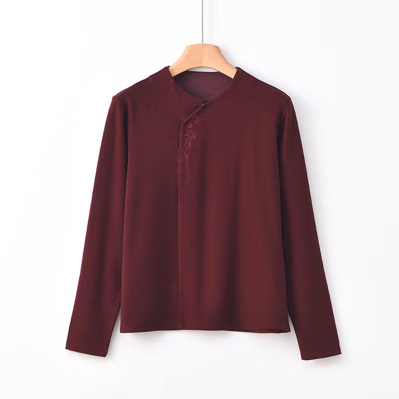 Women's Embroidered Chinese Style Blouse – High Collar – additional product view