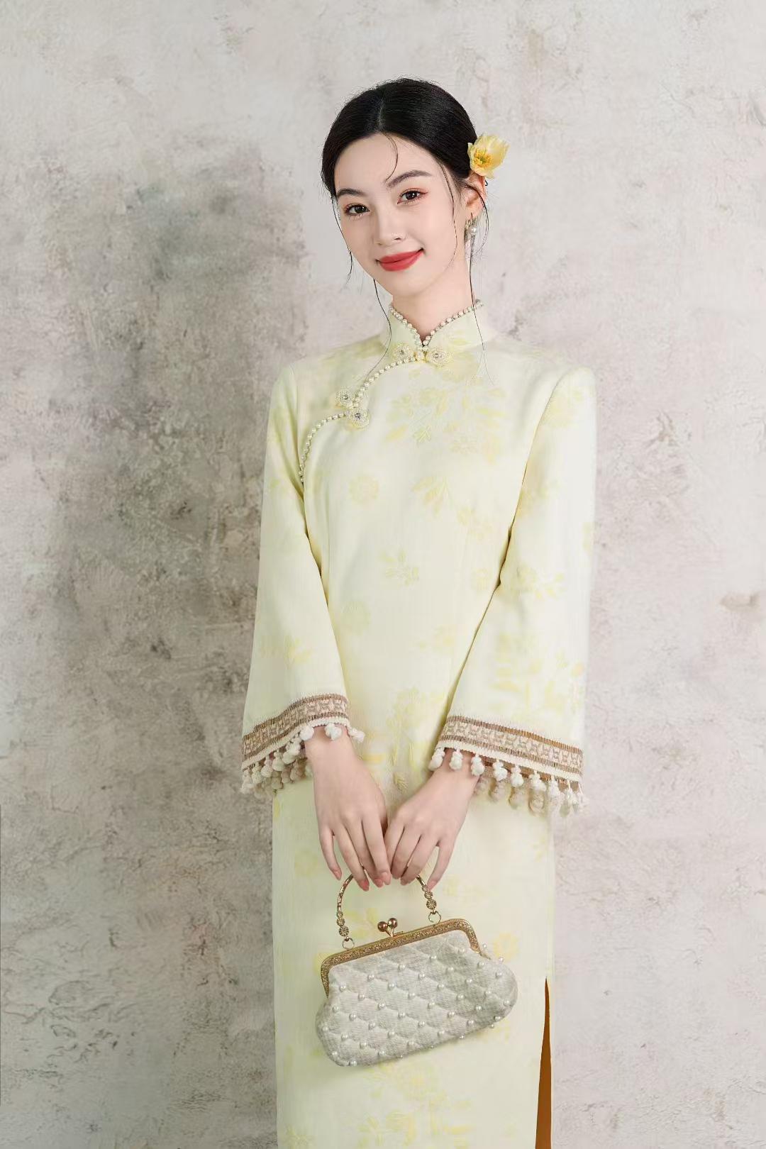 Women's Floral Lace Qipao Cheongsam Dress – additional product view