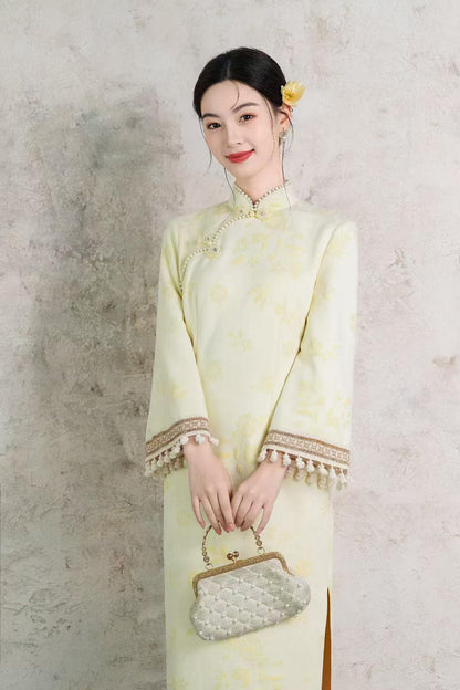 Women's Floral Lace Qipao Cheongsam Dress – additional product view