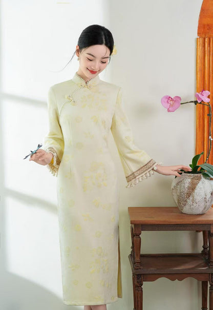Women's Floral Lace Qipao Cheongsam Dress – additional product view