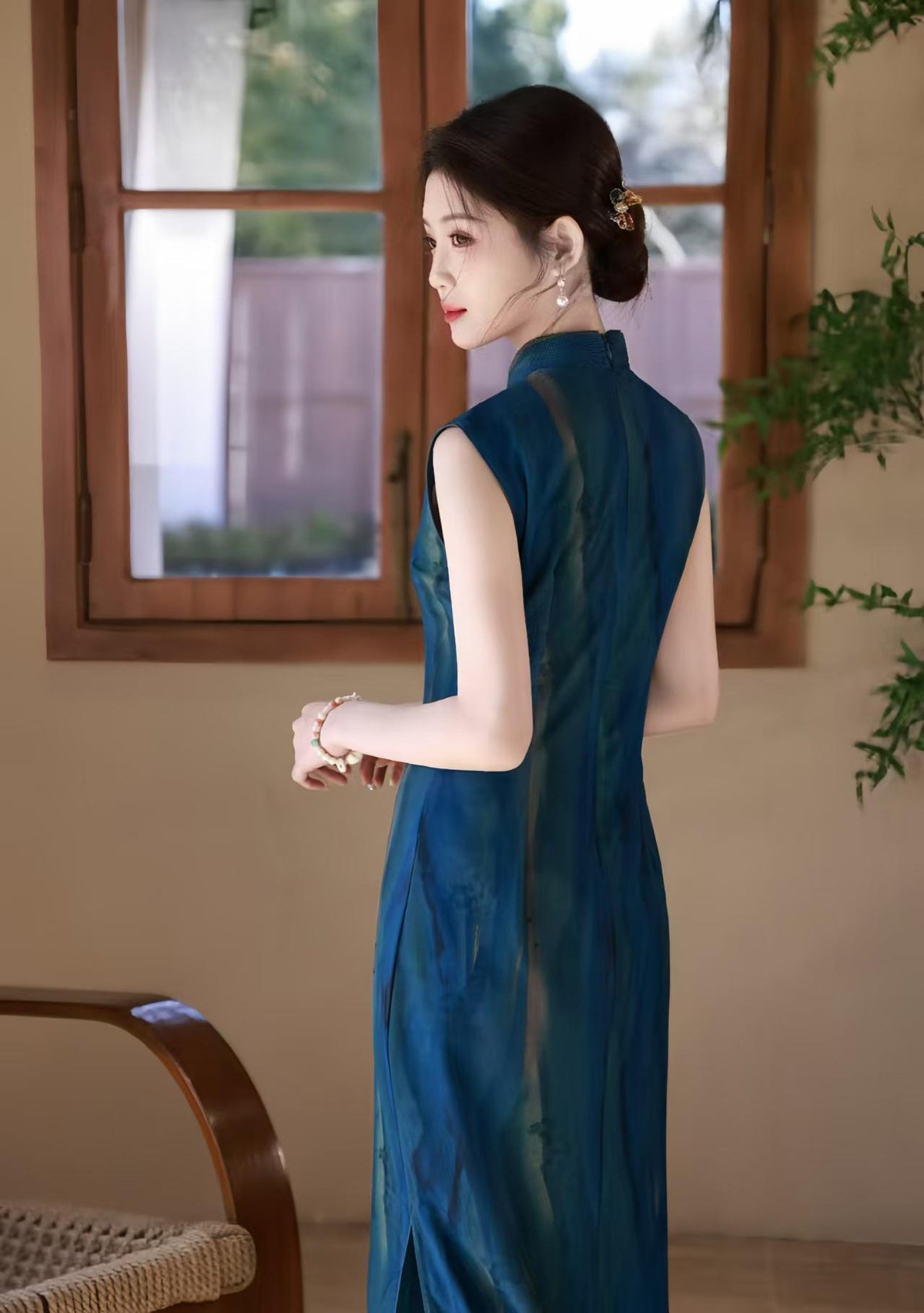 Women's Elegant Mesh Qipao Cheongsam Dress – additional product view