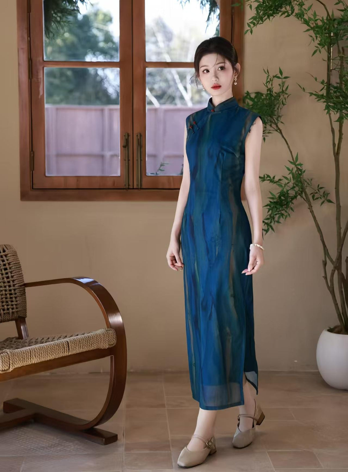 Women's Elegant Mesh Qipao Cheongsam Dress – additional product view