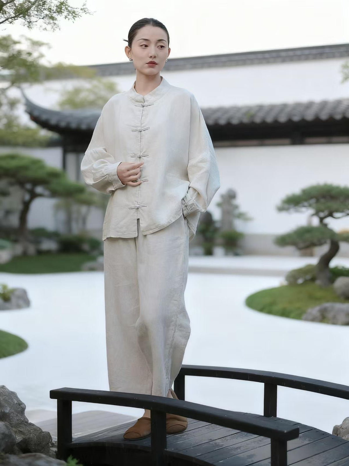 Women's Vintage Chinese Tang Jacket – Linen – additional product view