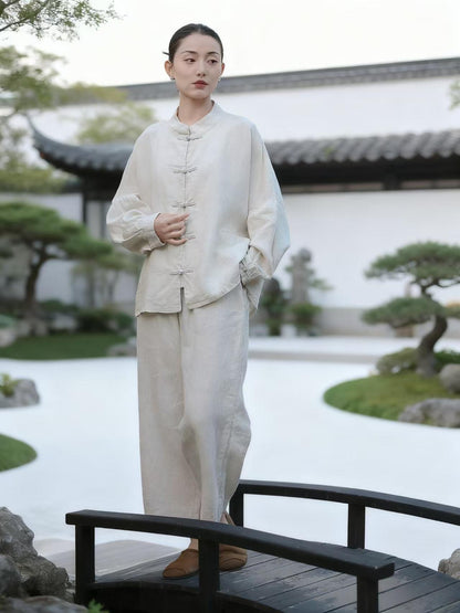 Women's Vintage Chinese Tang Jacket – Linen – additional product view