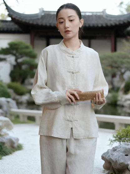 Women's Vintage Chinese Tang Jacket – Linen – additional product view