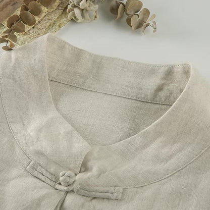 Women's Vintage Chinese Tang Jacket – Linen – additional product view