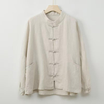 Women's Vintage Chinese Tang Jacket – Linen – additional product view