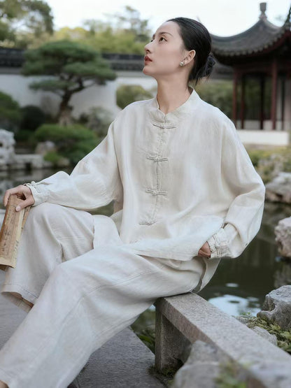Women's Vintage Chinese Tang Jacket – Linen