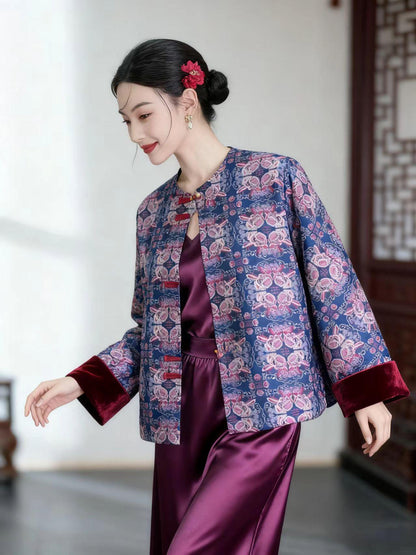 Women's Elegant Chinese Tang Jacket – Brocade Winter – additional product view