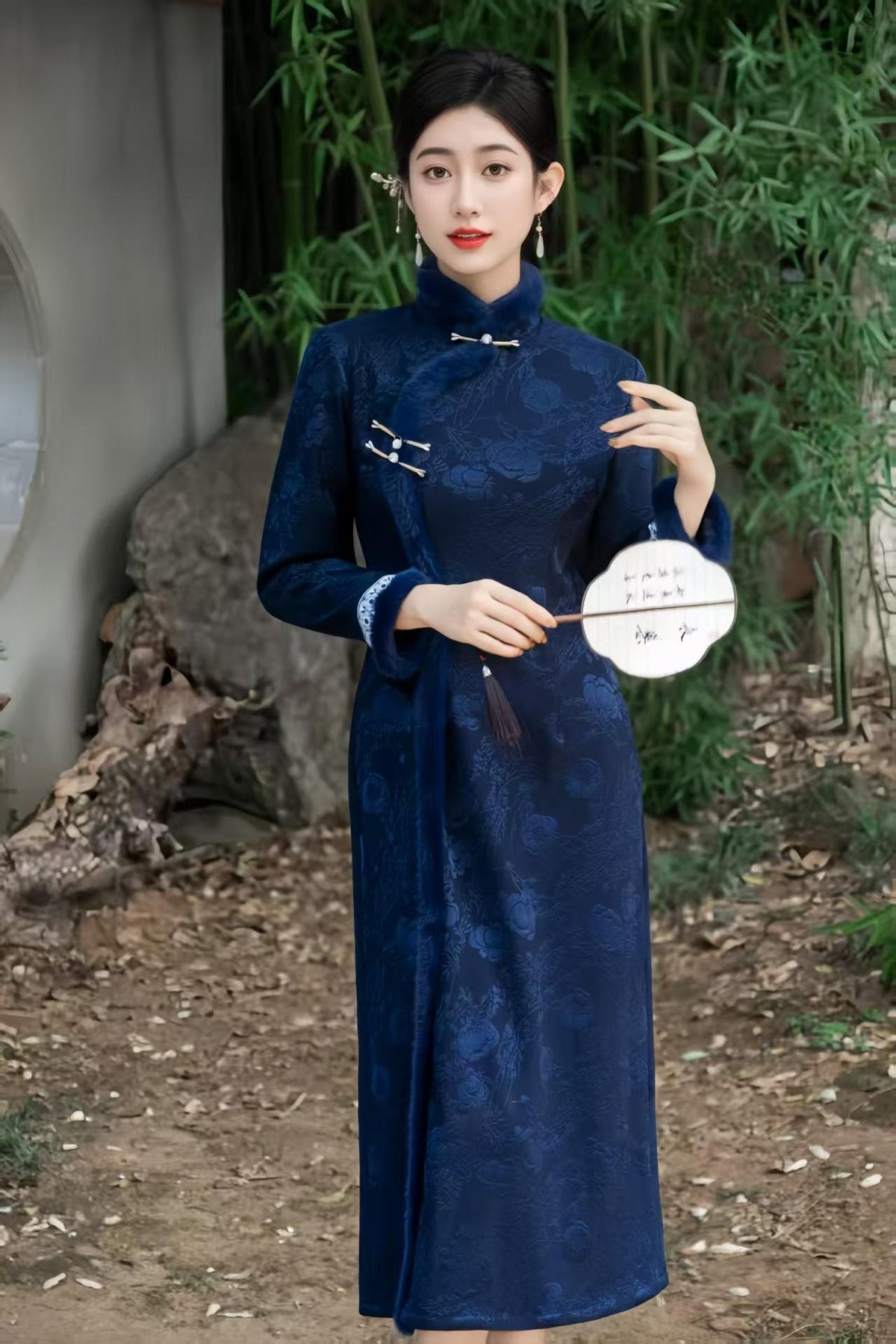 Women's Jacquard Qipao Cheongsam Dress – Winter