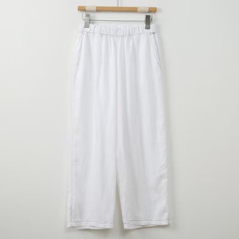 Vintage Linen Chinese Style Wide-Leg Pants – additional product view