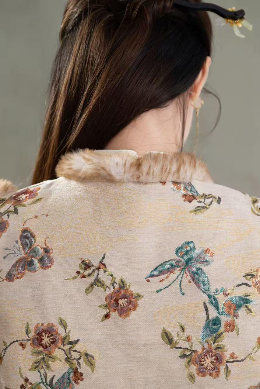 Floral Embroidered Vintage Jacquard Chinese Style Vest – additional product view