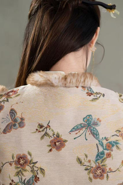 Floral Embroidered Vintage Jacquard Chinese Style Vest – additional product view