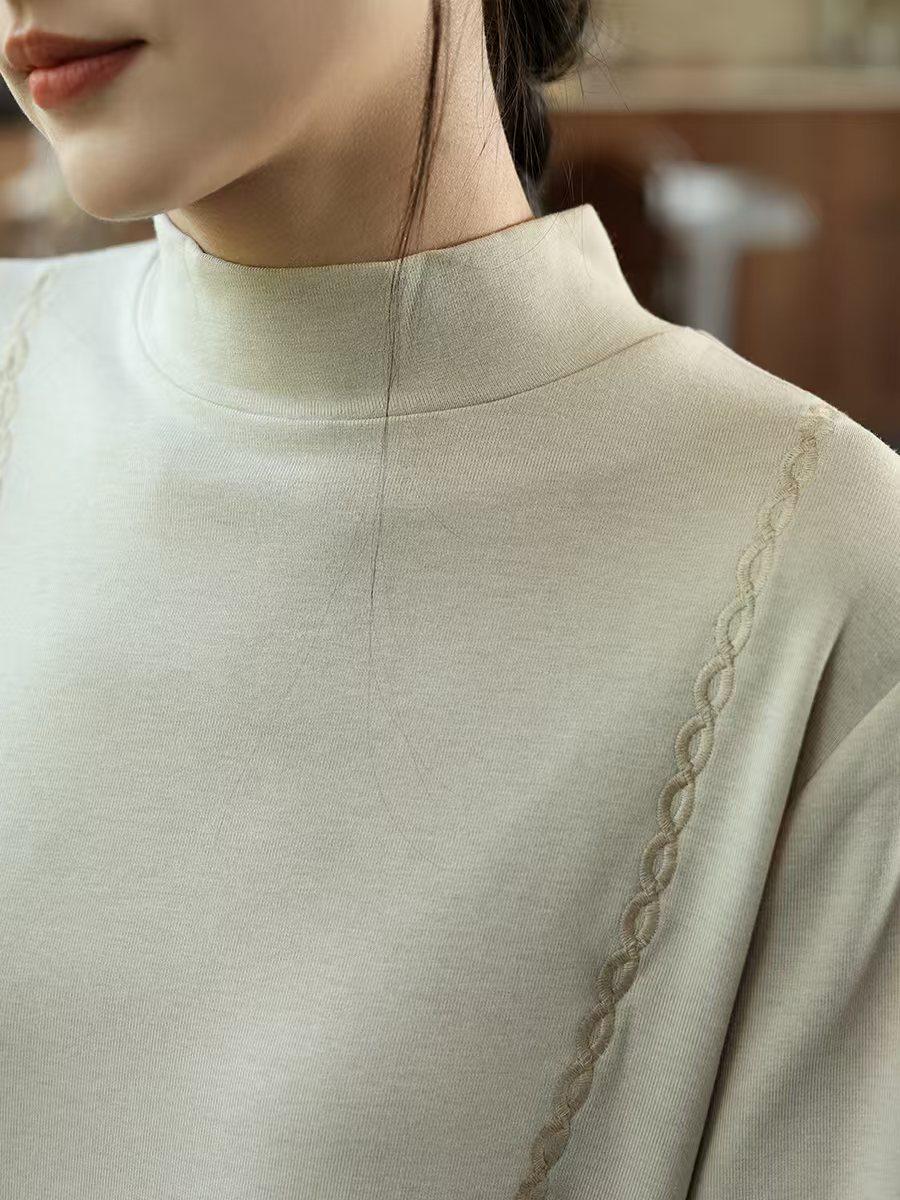 Women's Vintage Chinese Style Blouse – Acetate High Collar – additional product view