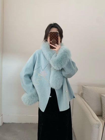 Women's Vintage Chinese Tang Jacket – Wool – additional product view