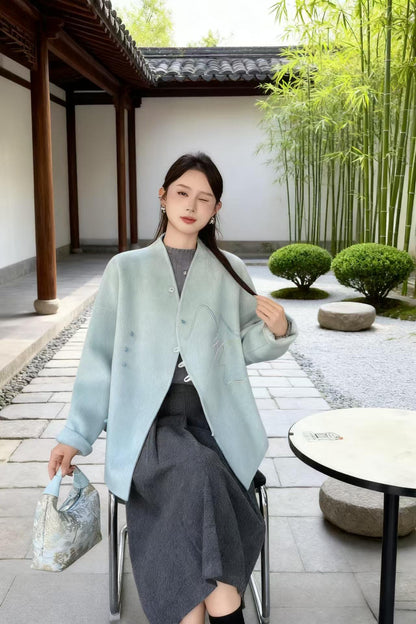 Women's Vintage Chinese Tang Jacket – Wool – additional product view