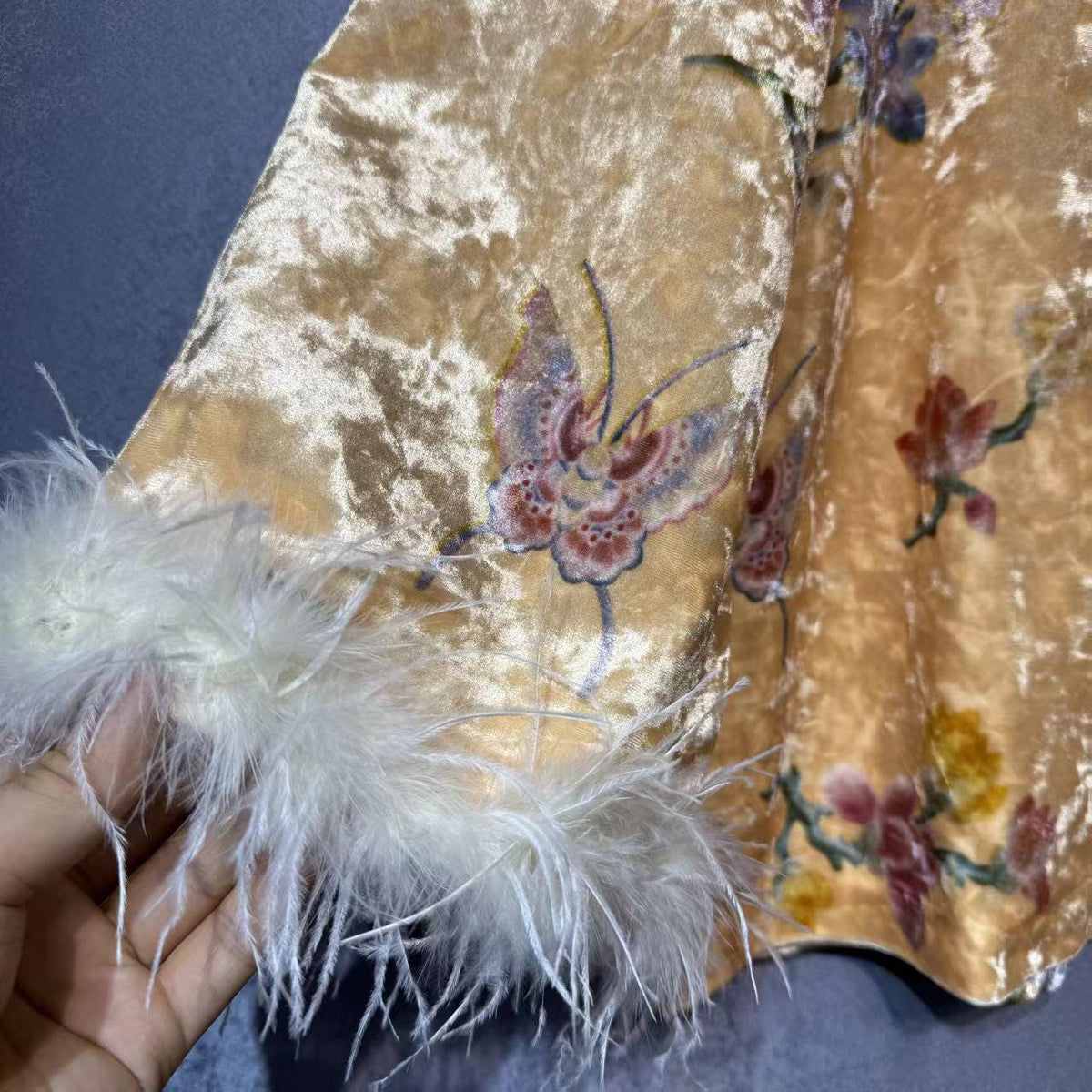 Women's Floral Silk Chinese Tang Jacket – additional product view