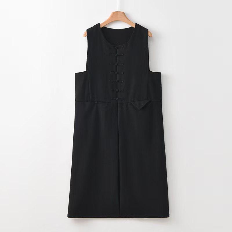 Women's Vintage Chinese Tang Jacket – Sleeveless Maxi – additional product view