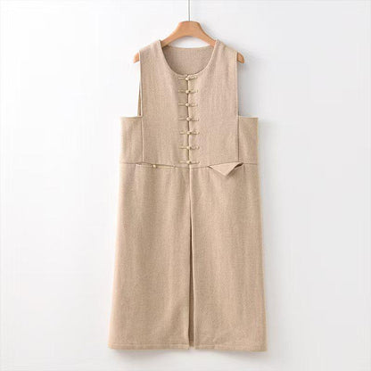 Women's Vintage Chinese Tang Jacket – Sleeveless Maxi – additional product view