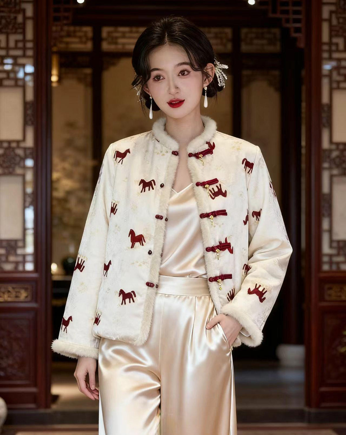 Women's Elegant Chinese Tang Jacket – Brocade Reversible – additional product view