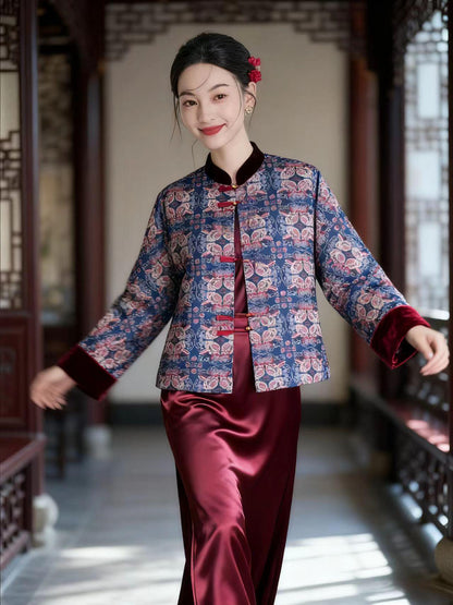 Women's Elegant Chinese Tang Jacket – Brocade Winter – additional product view