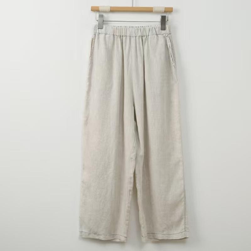 Vintage Linen Chinese Style Wide-Leg Pants – additional product view
