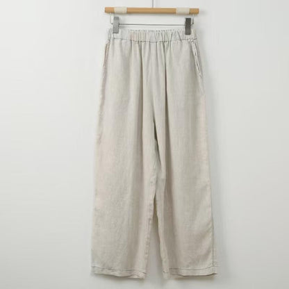 Vintage Linen Chinese Style Wide-Leg Pants – additional product view