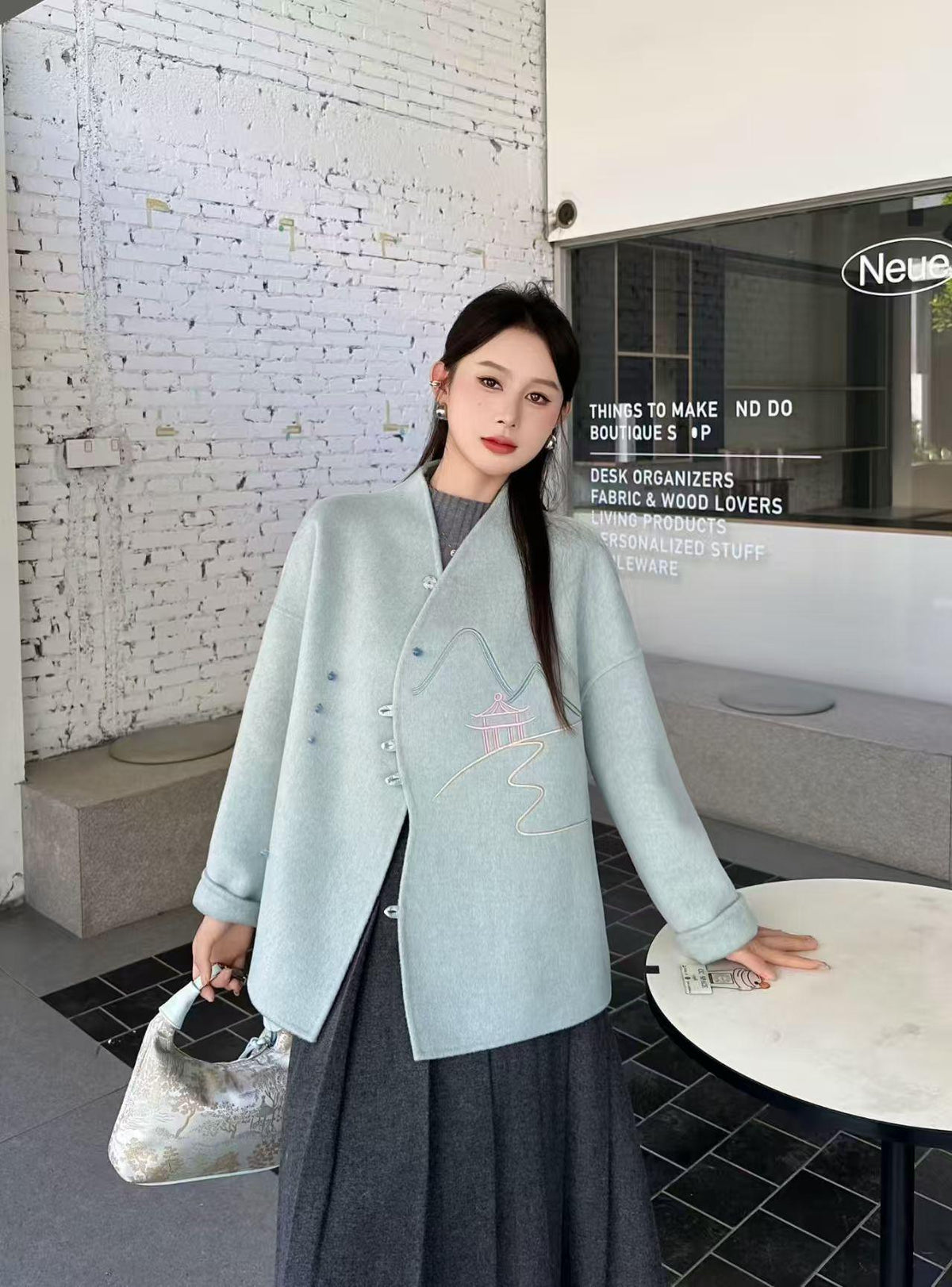 Women's Vintage Chinese Tang Jacket – Wool – additional product view