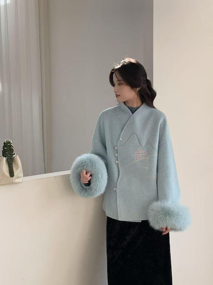 Women's Vintage Chinese Tang Jacket – Wool – additional product view