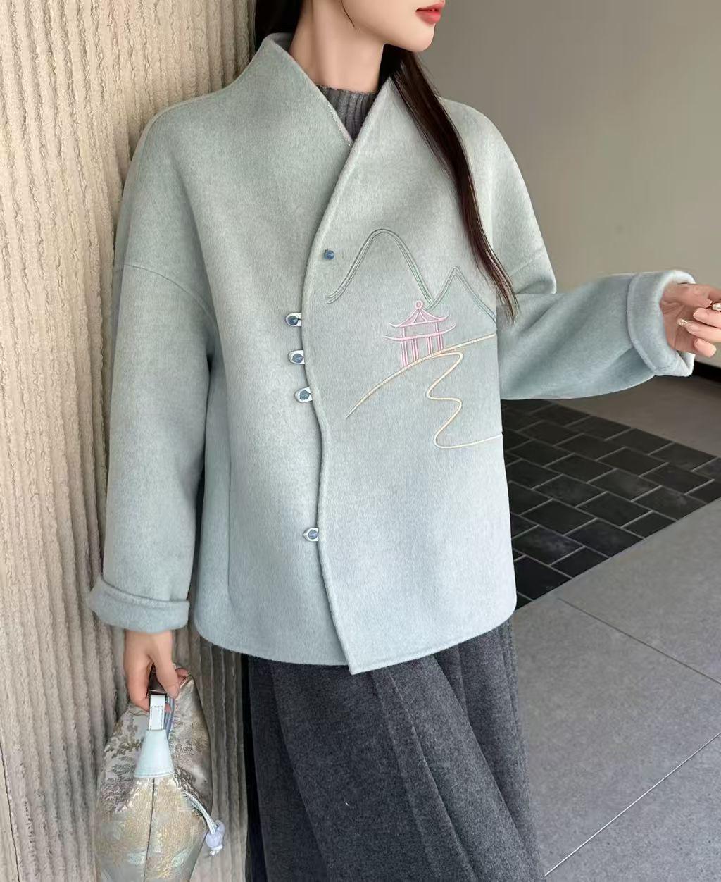 Women's Vintage Chinese Tang Jacket – Wool – additional product view