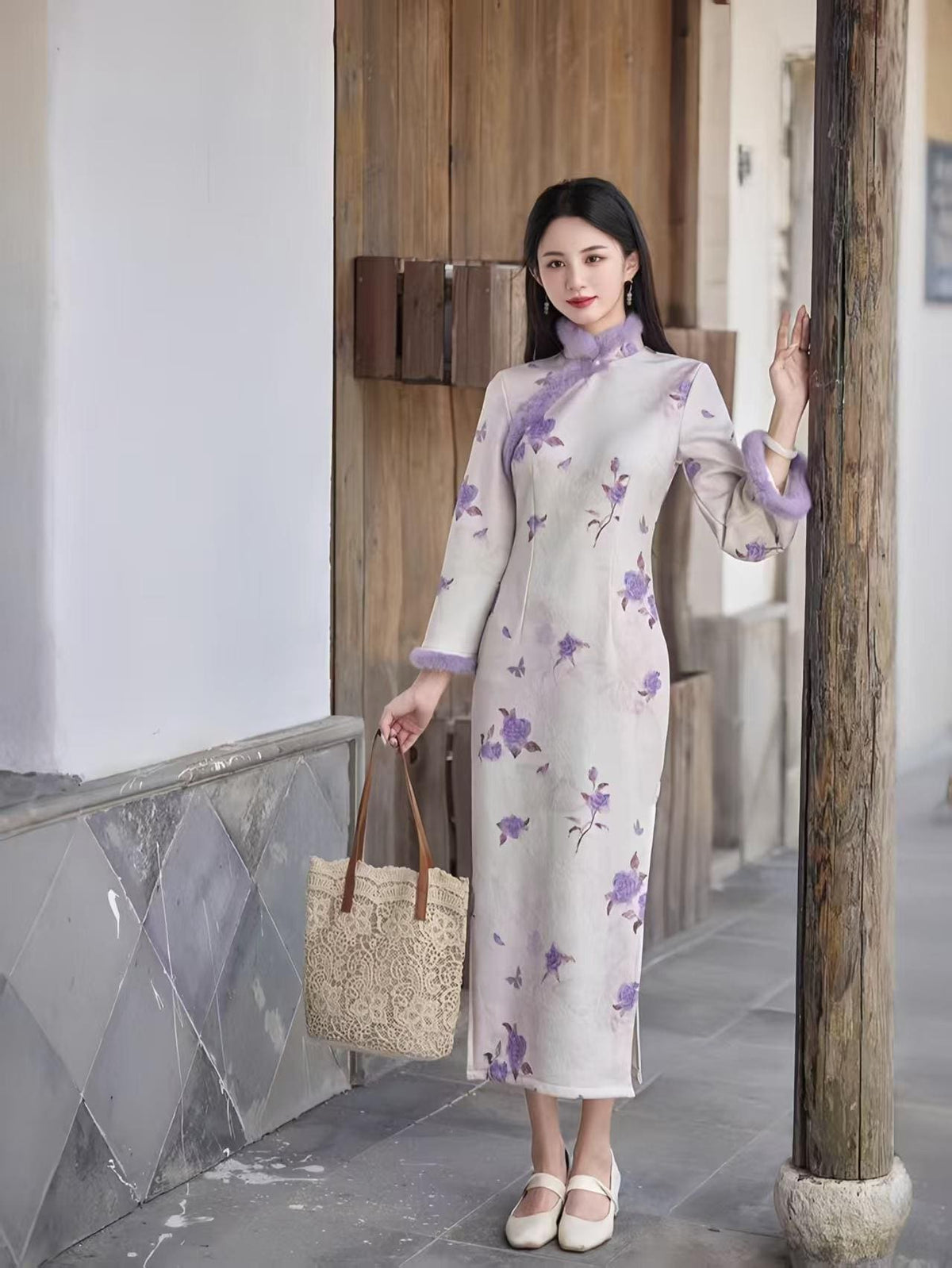 Women's Elegant Qipao Cheongsam Dress – Long Sleeve