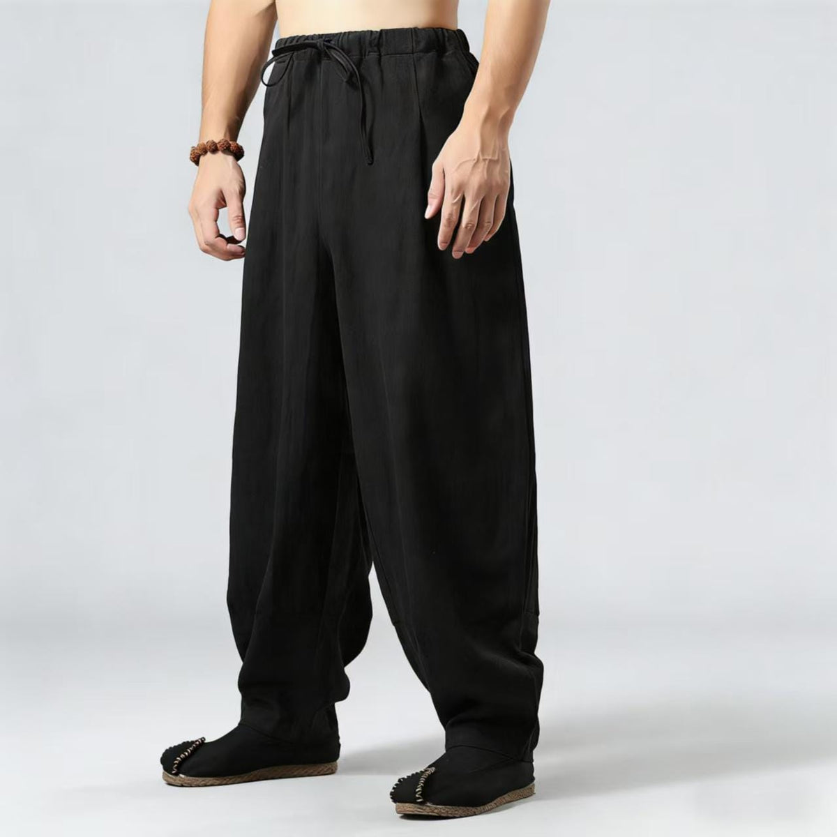 Men's Linen Drawstring Tang Pants – additional product view