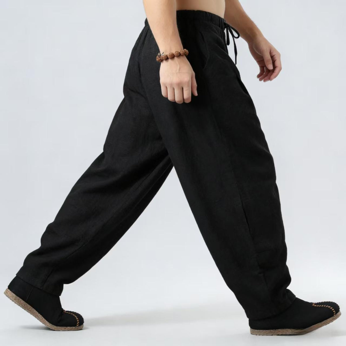 Men's Linen Drawstring Tang Pants – additional product view
