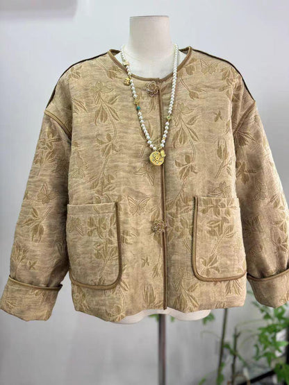Women's Pink Jacquard Satin Chinese Tang Jacket – additional product view